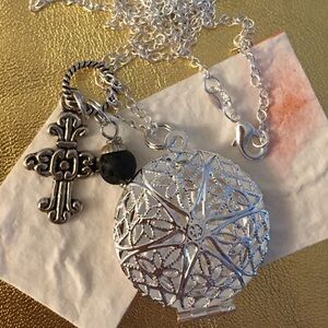 Aromatherapy Locket with Lava Ball for essential oils can also can hold picture